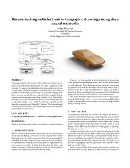 Reconstructing vehicles from orthographic drawings using deep neural
  networks