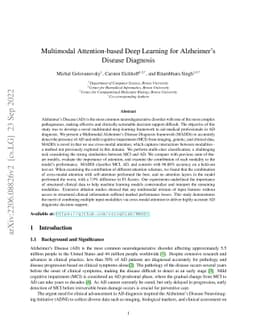 Multimodal Attention-based Deep Learning for Alzheimer's Disease
  Diagnosis