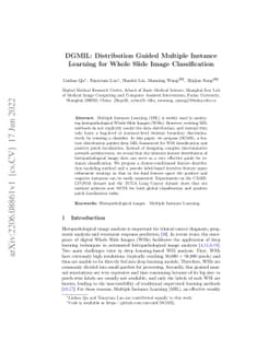 DGMIL: Distribution Guided Multiple Instance Learning for Whole Slide
  Image Classification