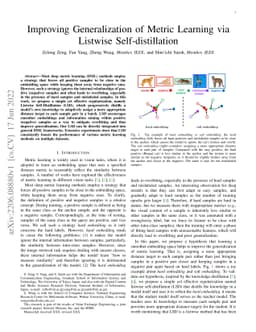 Improving Generalization of Metric Learning via Listwise
  Self-distillation