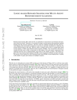 Logic-based Reward Shaping for Multi-Agent Reinforcement Learning