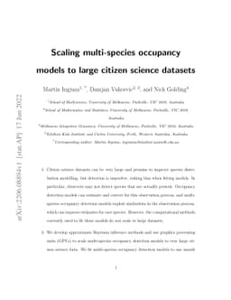 Scaling multi-species occupancy models to large citizen science datasets