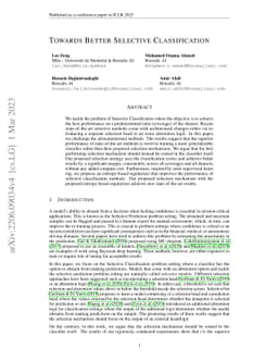Towards Better Selective Classification