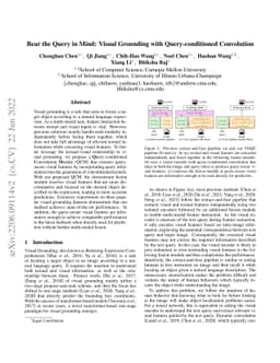 Bear the Query in Mind: Visual Grounding with Query-conditioned
  Convolution