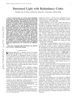 Structured Light with Redundancy Codes