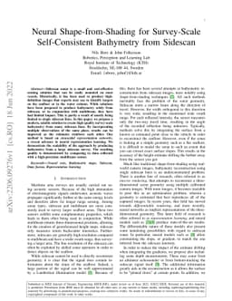 Neural Shape-from-Shading for Survey-Scale Self-Consistent Bathymetry
  from Sidescan