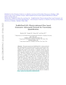 TrafficFlowGAN: Physics-informed Flow based Generative Adversarial
  Network for Uncertainty Quantification