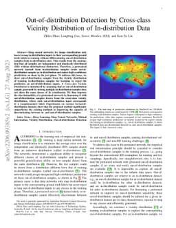 Out-of-distribution Detection by Cross-class Vicinity Distribution of
  In-distribution Data