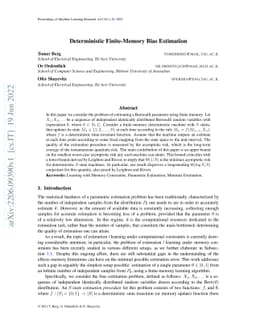 Deterministic Finite-Memory Bias Estimation