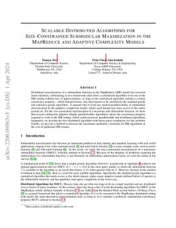 Scalable Distributed Algorithms for Size-Constrained Submodular
  Maximization in the MapReduce and Adaptive Complexity Models
