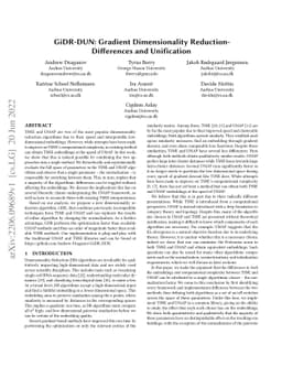 GiDR-DUN; Gradient Dimensionality Reduction -- Differences and
  Unification