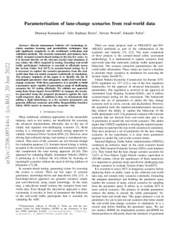 Parameterisation of lane-change scenarios from real-world data