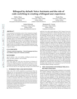 Bilingual by default: Voice Assistants and the role of code-switching in
  creating a bilingual user experience