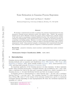 Noise Estimation in Gaussian Process Regression
