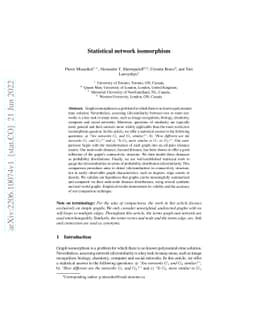 Statistical network isomorphism