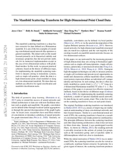 The Manifold Scattering Transform for High-Dimensional Point Cloud Data