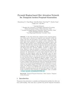 Pyramid Region-based Slot Attention Network for Temporal Action Proposal
  Generation