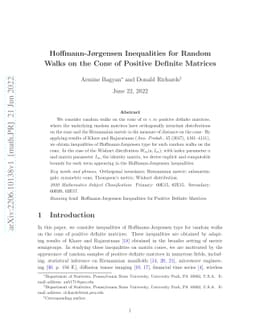 Hoffmann-Jørgensen Inequalities for Random Walks on the Cone of
  Positive Definite Matrices