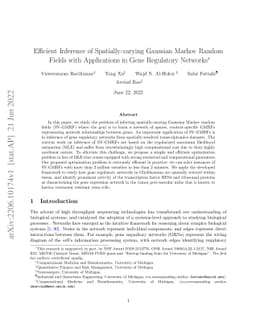 Efficient Inference of Spatially-varying Gaussian Markov Random Fields
  with Applications in Gene Regulatory Networks