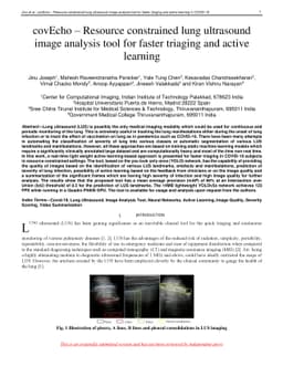 covEcho Resource constrained lung ultrasound image analysis tool for
  faster triaging and active learning