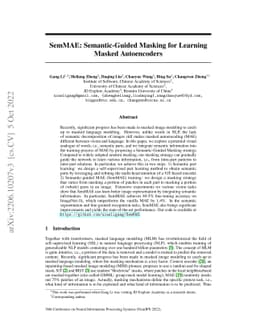 SemMAE: Semantic-Guided Masking for Learning Masked Autoencoders