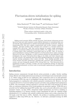 Fluctuation-driven initialization for spiking neural network training