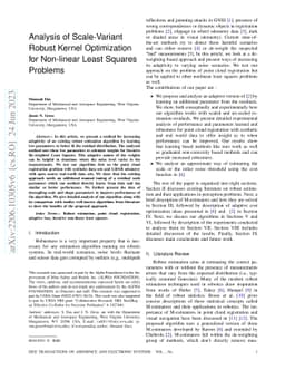 Analysis of Scale-Variant Robust Kernel Optimization for Non-linear
  Least Squares Problems