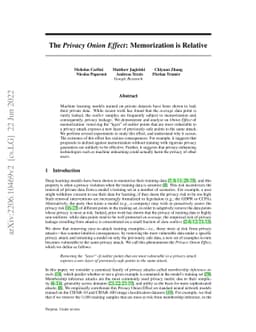 The Privacy Onion Effect: Memorization is Relative