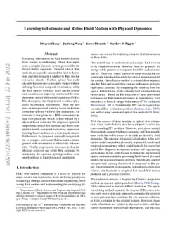 Learning to Estimate and Refine Fluid Motion with Physical Dynamics