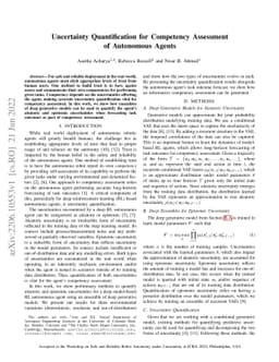 Uncertainty Quantification for Competency Assessment of Autonomous
  Agents
