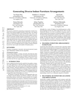 Generating Diverse Indoor Furniture Arrangements