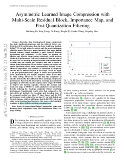 Asymmetric Learned Image Compression with Multi-Scale Residual Block,
  Importance Map, and Post-Quantization Filtering