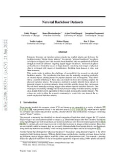 Natural Backdoor Datasets