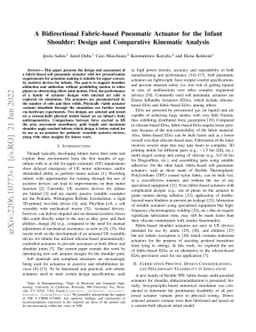 A Bidirectional Fabric-based Pneumatic Actuator for the Infant Shoulder:
  Design and Comparative Kinematic Analysis