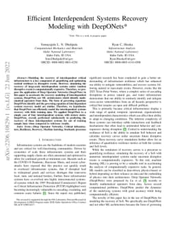 Efficient Interdependent Systems Recovery Modeling with DeepONets