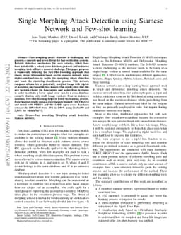 Single Morphing Attack Detection using Siamese Network and Few-shot
  Learning