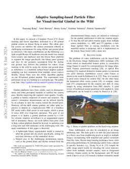 Adaptive Sampling-based Particle Filter for Visual-inertial Gimbal in
  the Wild