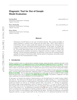 Diagnostic Tool for Out-of-Sample Model Evaluation