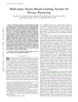 Multi-party Secure Broad Learning System for Privacy Preserving