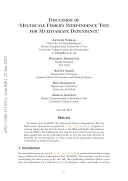 Discussion of `Multiscale Fisher's Independence Test for Multivariate
  Dependence'