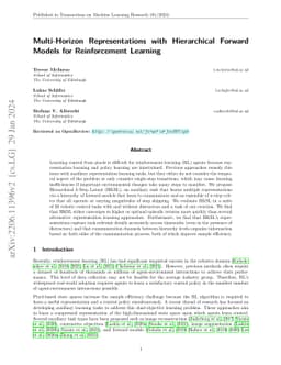 Multi-Horizon Representations with Hierarchical Forward Models for
  Reinforcement Learning