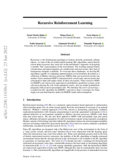 Recursive Reinforcement Learning