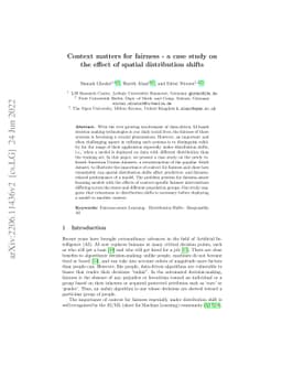 Context matters for fairness -- a case study on the effect of spatial
  distribution shifts