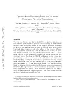 Dynamic Scene Deblurring Based on Continuous Cross-Layer Attention
  Transmission