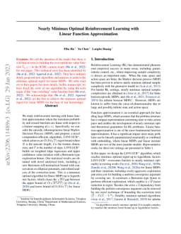 Nearly Minimax Optimal Reinforcement Learning with Linear Function
  Approximation