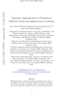 Quantum Approximation of Normalized Schatten Norms and Applications to
  Learning