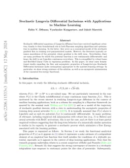 Stochastic Langevin Differential Inclusions with Applications to Machine
  Learning