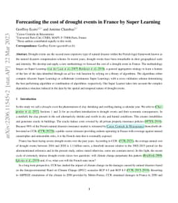 Forecasting the cost of drought events in France by Super Learning