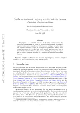 On the estimation of the jump activity index in the case of random
  observation times