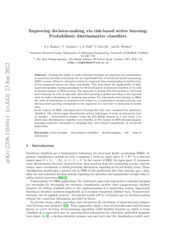 Improving decision-making via risk-based active learning: Probabilistic
  discriminative classifiers
